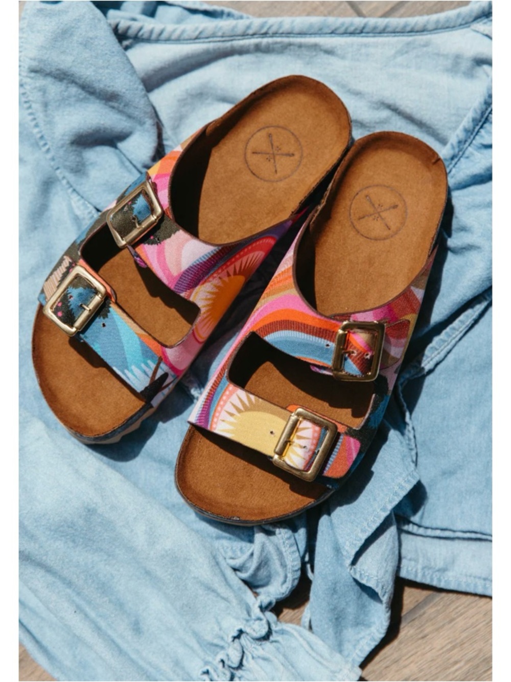 Samadhi Buckle Colorful Slide Sandals Size US-W 9 EUR 40 MSRP $86.00